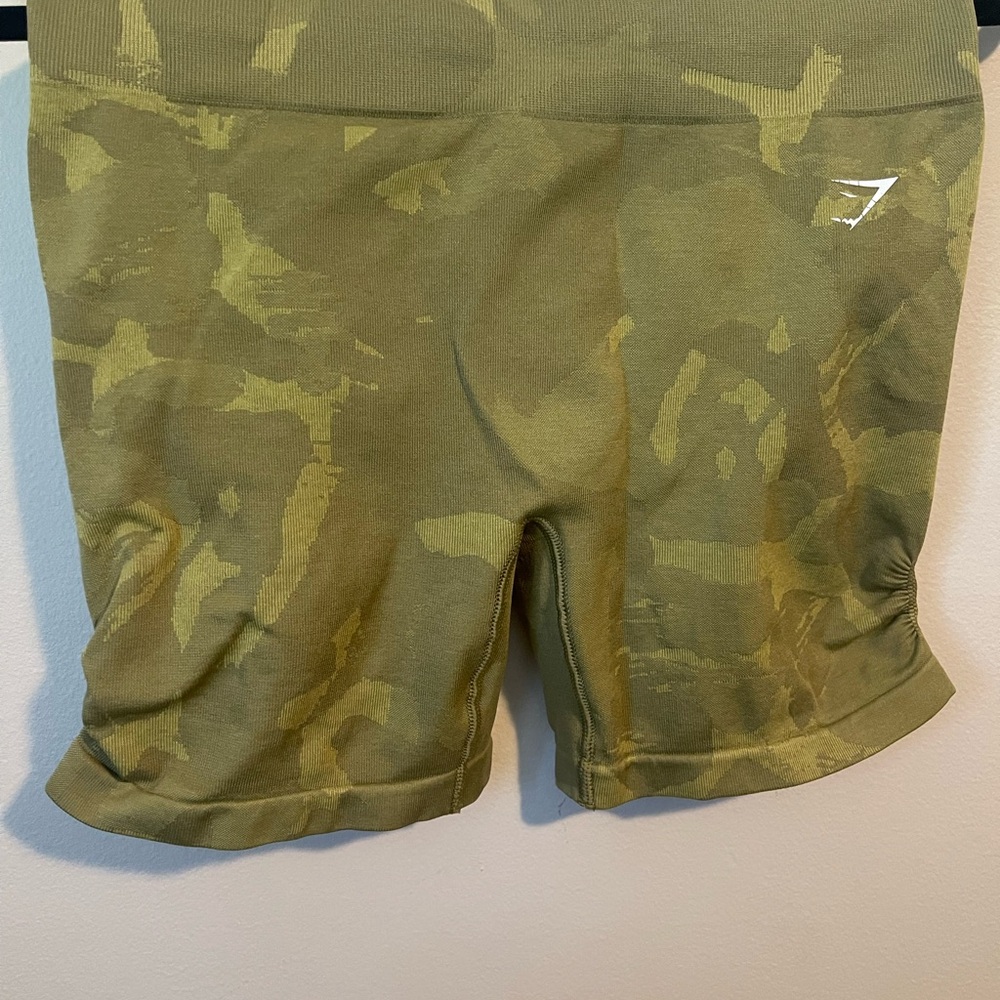 Gymshark Camo Olive Bike Shorts
